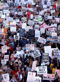 Several thousand protest in downtown Tucson against ICE
