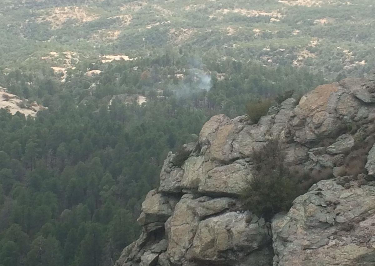 Small wildfire burning in Rincon Mountains east of Tucson