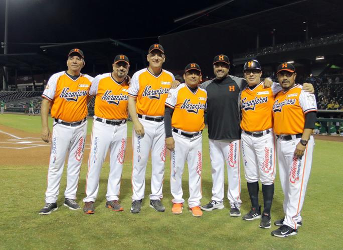 Naranjeros de Hermosillo coache Vinicio Castilla y Erubiek Durazo