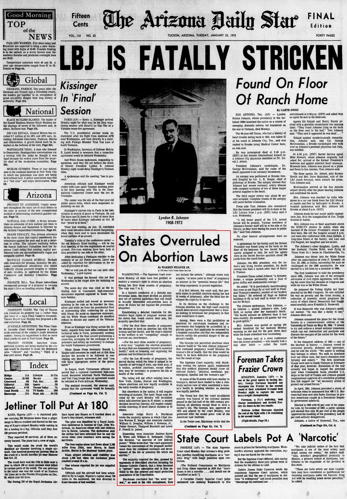 Jan. 23, 1973: Roe v. Wade