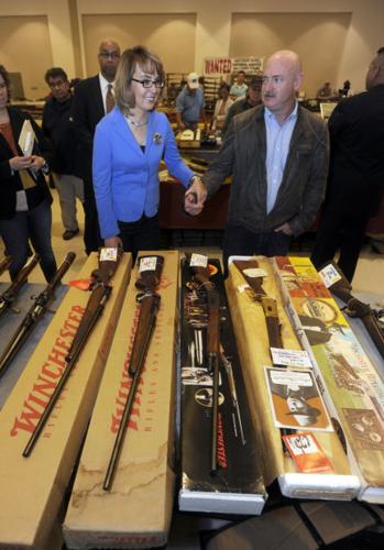 Gabby Giffords attends NY gun show