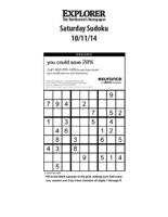 Saturday Sudoku 10-11-14
