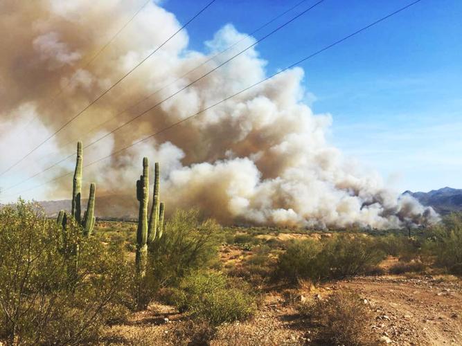 Golder Ranch Fire District helping fight 300acre brush fire in Kearny