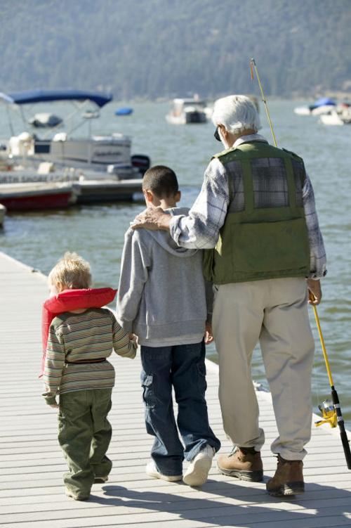 Fishing Grandpa Kids