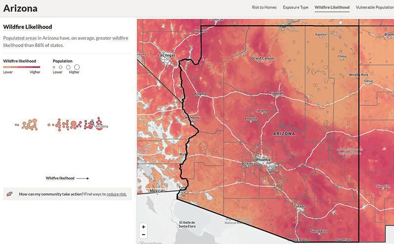 Enhanced Risk For Arizona Tool shows what many know: State communities at high risk for wildfire ...