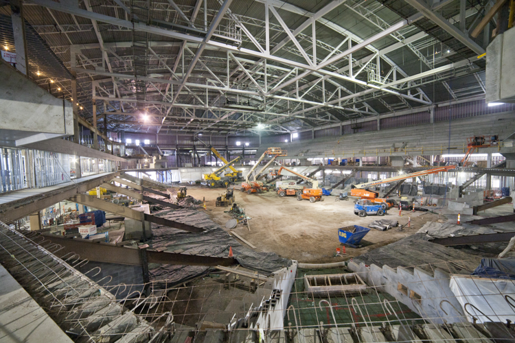 Arena construction turns sights to inside work | University ...