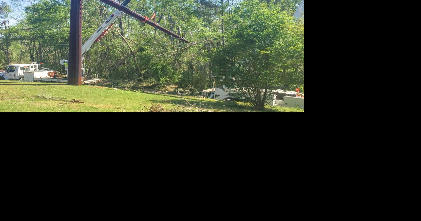 Blue Ridge Electric replacing key steel poles in tornado’s aftermath