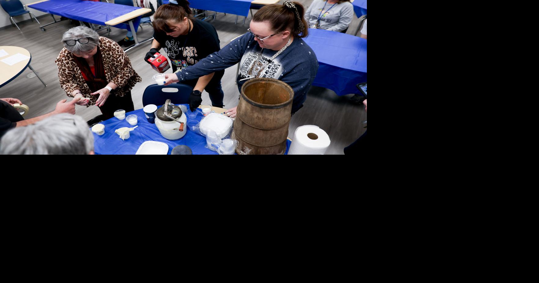 Students get hands-on with history during butter-making | News ...