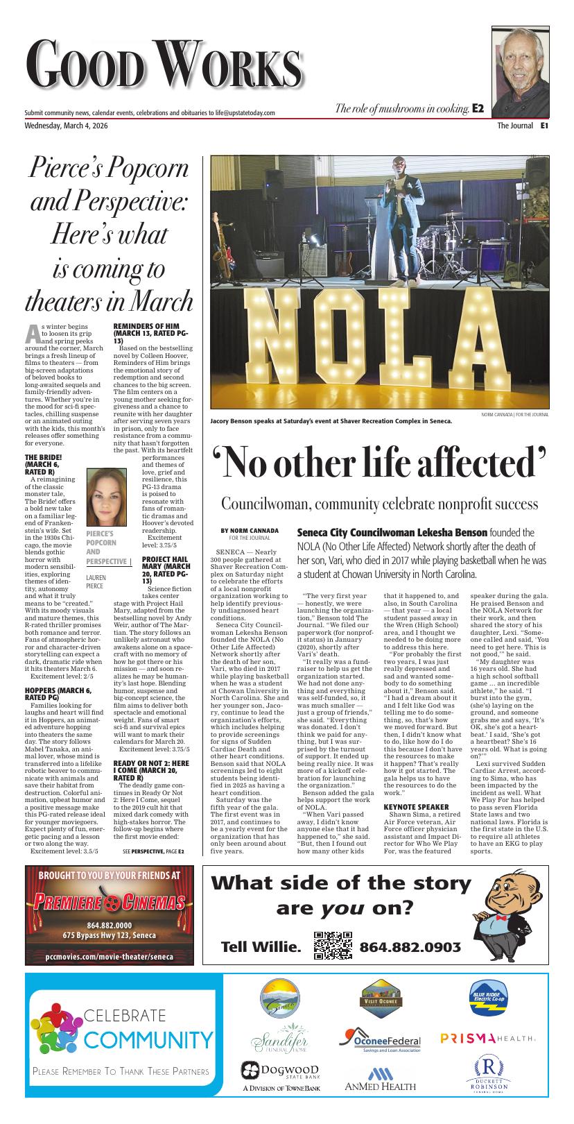 Page E01 | e-Edition | upstatetoday.com