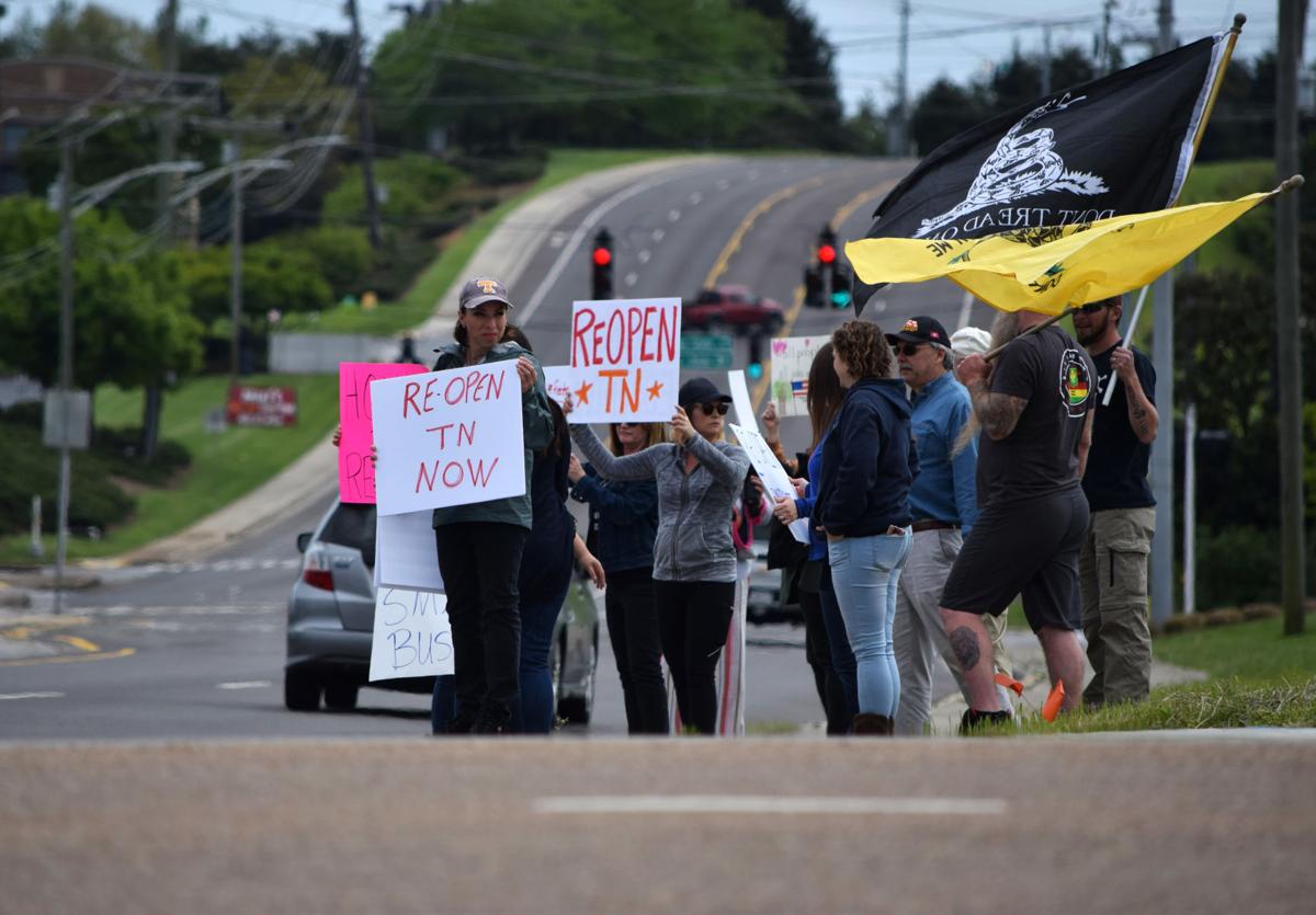 Knoxville Freedom Rally protesters line streets in Tennessee cities to