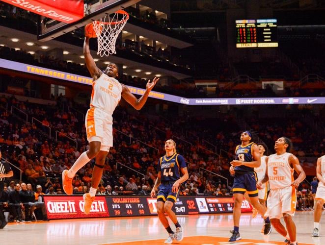 Defense shines, Tennessee blows out UNCG 7636 Men's Basketball