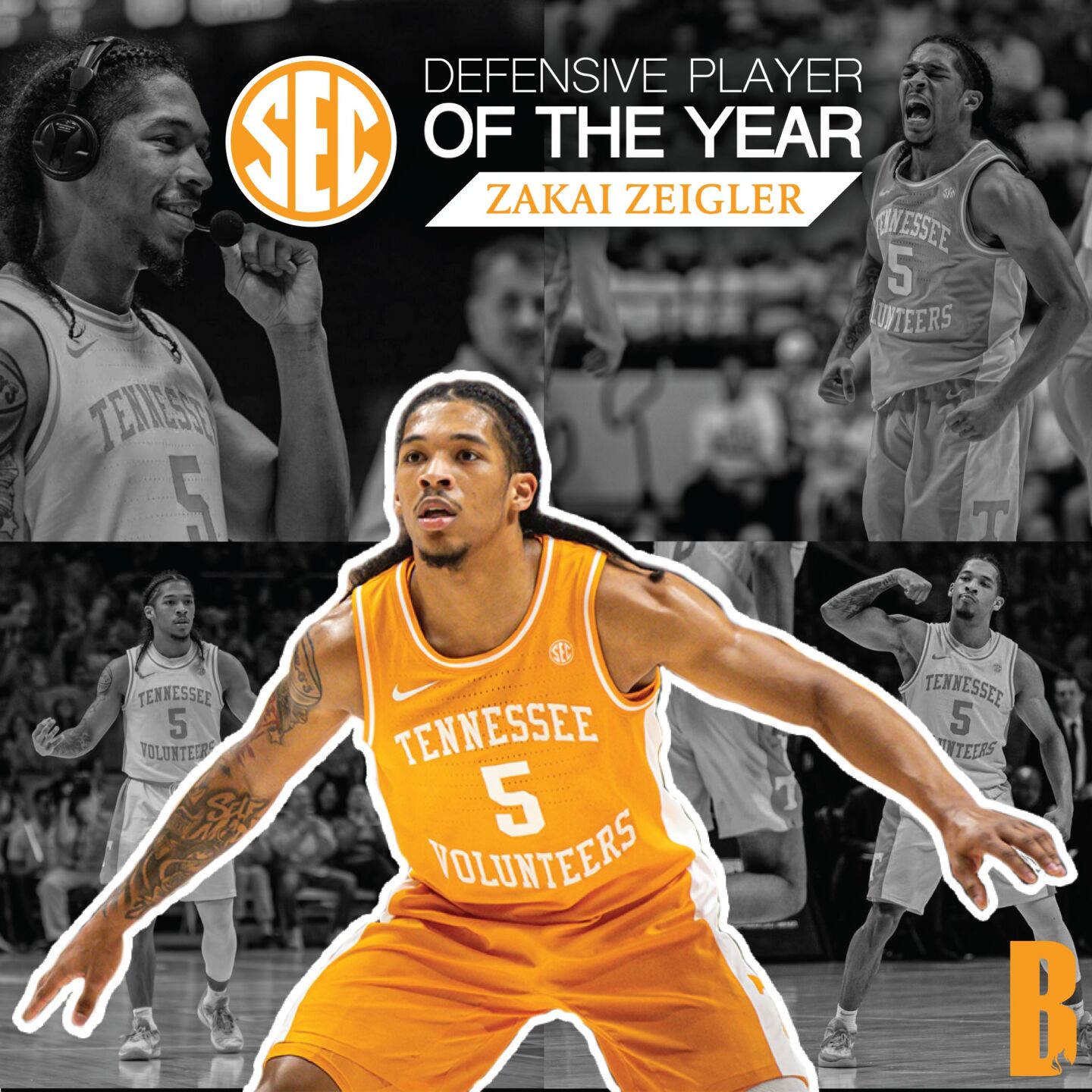 Tennessee Basketball Guard Zakai Zeigler Named SEC Defensive Player Of ...