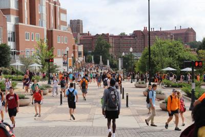 Students Walking on Ped