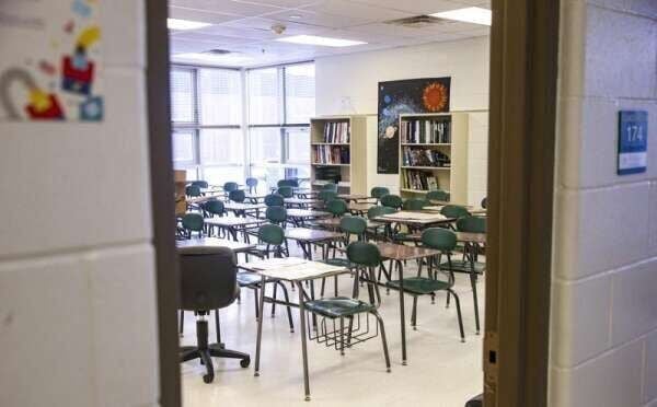 A classroom is seen in January 2021 in Cedar Rapids. (The Gazette) (Copy)