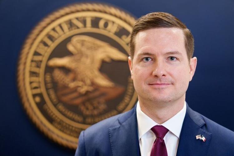 U.S. Attorney David Waterman sat his office in the Neal Smith federal building in Des Moines,