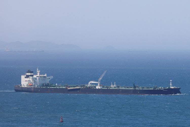 FILE PHOTO: Crude tanker ODESSA carrying UAE crude after passing through the Strait of Hormuz