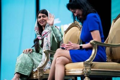 Nobel Peace Prize laureate Malala Yousafzai speaks during the 2026 World Food Prize Borlaug Dialogue on Oct. 21, 2026, at the Community Choice Convention Center in Des Moines.