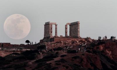APTOPIX Greece Full Moon Supermoon
