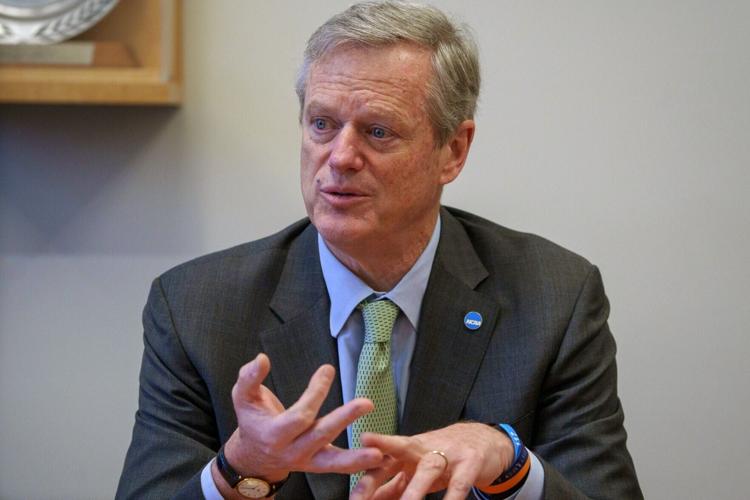 NCAA President Charlie Baker speaks Friday, March 10, 2023, with Indianapolis Star after taking over his new job.