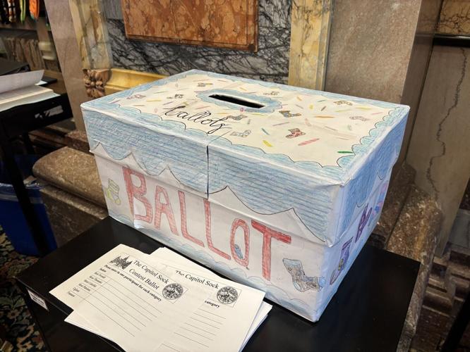 Crazy sock day ballot box