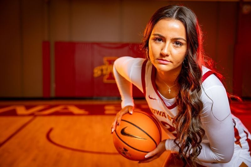 Macy Comito stands for a photo during Iowa State Women’s Basketball media day at at Sukup Basketball Complex, Wednesday, October 14, 2026, in Ames.
