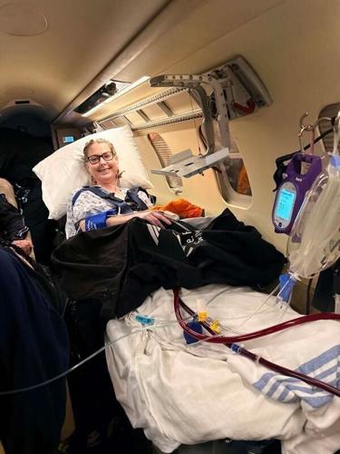 Elizabeth Wehrle being transported to Northwestern Medical.