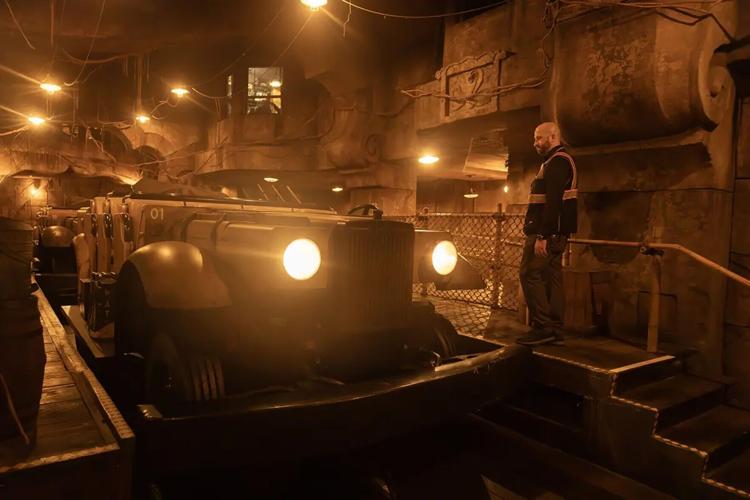 Nicholas DiBernardo surveys the guest load-in area of Indiana Jones Adventure.