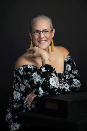 Susie Rider in 2020 after shaving off her hair to raise money for the Cystic Fibrosis Foundation.