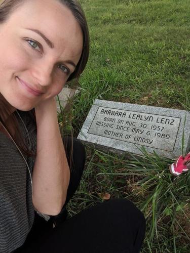 Lindsy Baumgart visits the memorial stone for her mother, Barbara Lenz, a few times a year, often bringing a blanket and her lunch to talk to her mother.