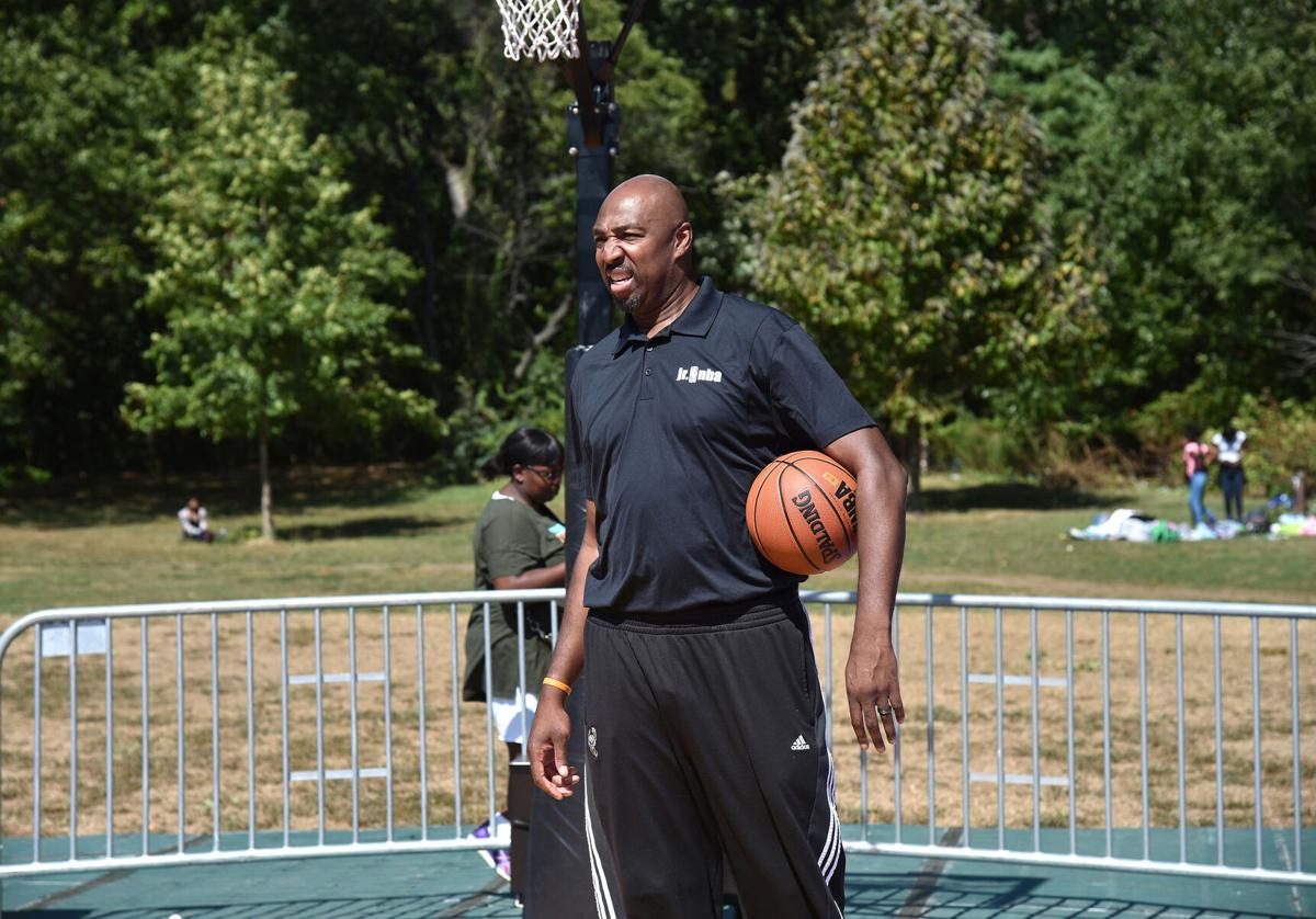 Retired basketball player Vin Baker attends Nickelodeon's 13th Annual Worldwide Day of Play at The Nethermead, Prospect Park in Brooklyn, New York, on September 17, 2016.
