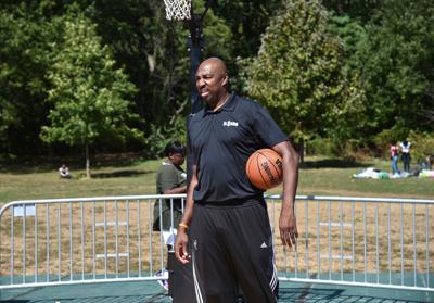 Retired basketball player Vin Baker attends Nickelodeon's 13th Annual Worldwide Day of Play at The Nethermead, Prospect Park in Brooklyn, New York, on September 17, 2016.