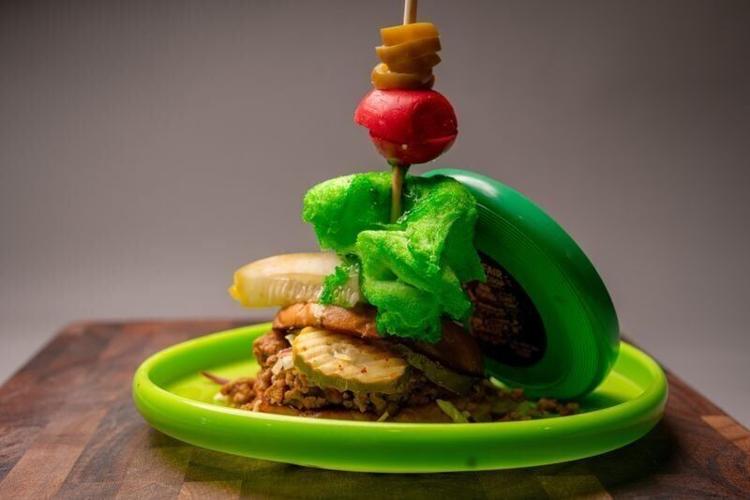 Cajun Cluck 'N' Chaos from Cluckin' Coop is photographed during the Best New Fair Foods of 2026 contest at the Iowa State Fair on Tuesday, July 14, 2026. The item is one of the Iowa State Fair's top 11 new foods for 2026.