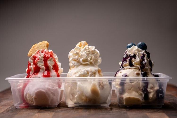 Sweet Americana from Over the Top is photographed during the Best New Fair Foods of 2026 contest at the Iowa State Fair on Tuesday, July 14, 2026. The item is one of the Iowa State Fair's top 11 new foods for 2026.