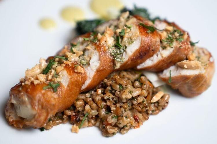 Prosciutto-wrapped trout at Alba restaurant on Wednesday, Jan. 21, 2026, in Des Moines.