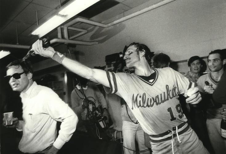 Robin Yount douses Bud Selig in 1982.