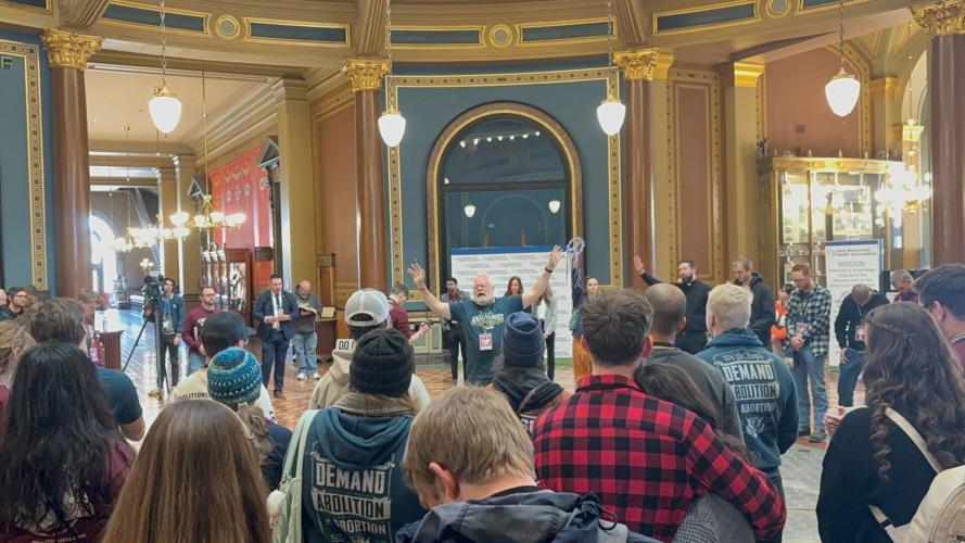 Anti-abortion advocates at Iowa Capitol