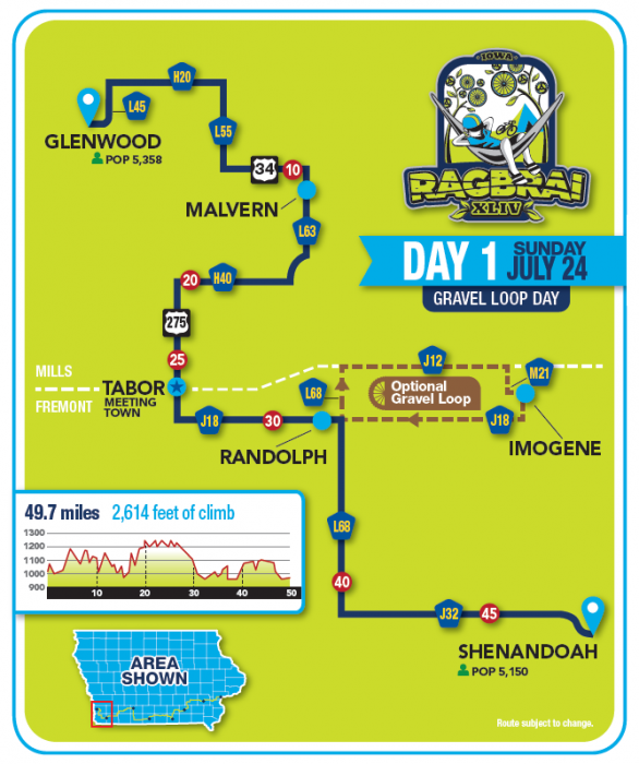 [High Resolution] Ragbrai 2023 Route