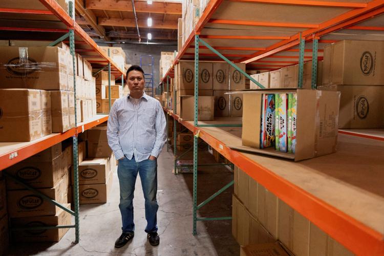 FILE PHOTO: CEO Jason Cheung of toy manufacturer Huntar Company Inc poses in Union City