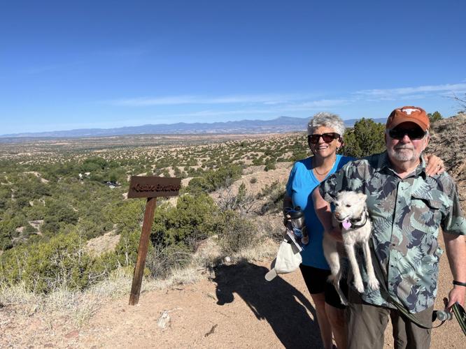 On a hike on the Four Seasons property in Santa Fe.