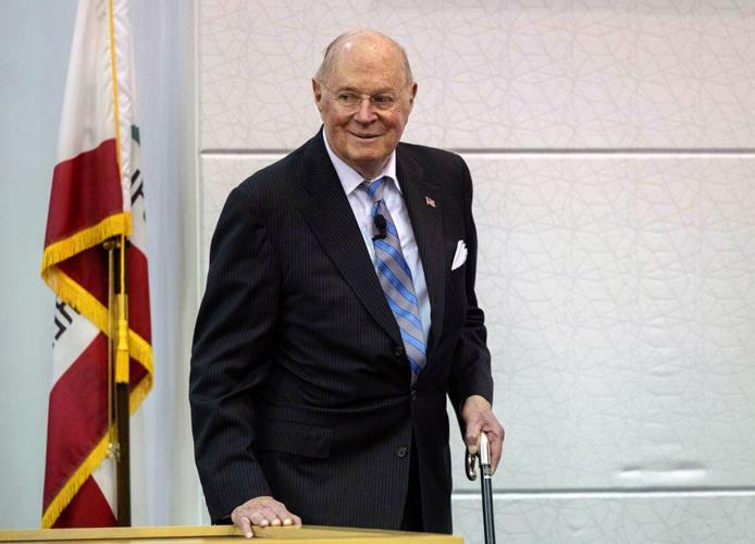 Former U.S. Supreme Court Justice Anthony Kennedy appears at the University of the Pacific McGeorge School of Law in Sacramento to speak about his memoir, "Life, Law& Liberty," on Oct. 27.