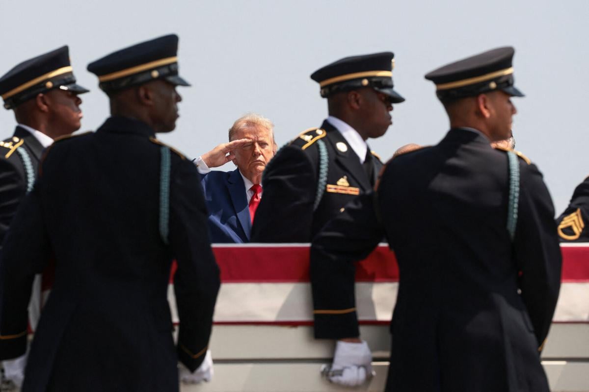 U.S. President Trump attends dignified transfer for U.S. Army service members killed in the Iran war