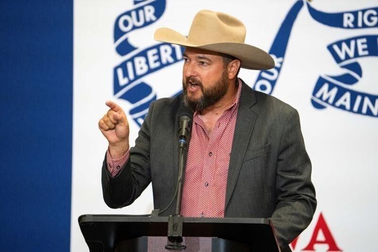 Republican Lt. Gov. candidate Derek Wulf speaks to delegates at the Iowa GOP state convention on June 13, 2026, at the Horizon Events Center in Clive.