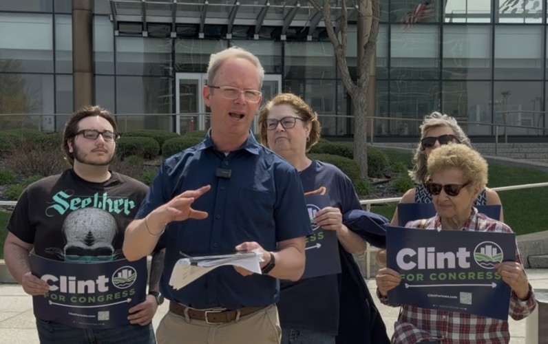 Clint Twedt-Ball campaigns in Cedar Rapids