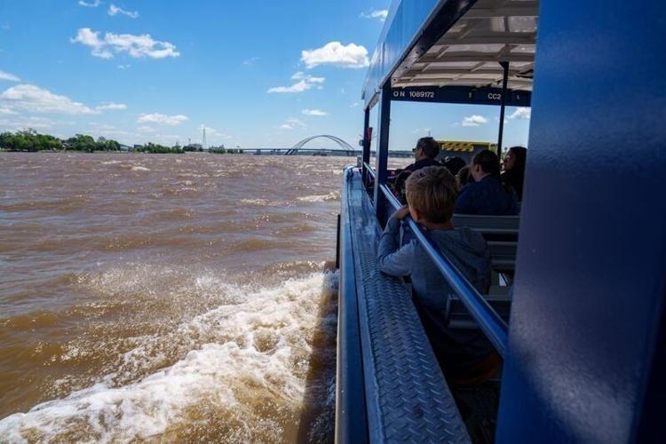 The Channel Cat ferry takes riders between four stops in Iowa and Illinois on the Mississippi River, June 16, 2026.