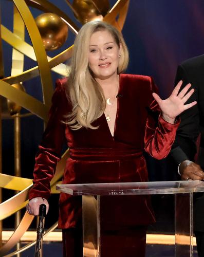 Christina Applegate speaks onstage during the 75th Primetime Emmy Awards at the Peacock Theater on Jan. 15, 2024, in Los Angeles.