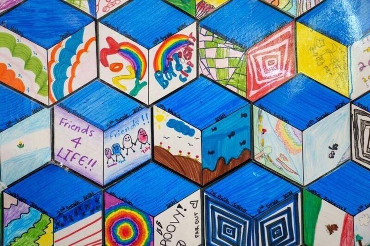 A wall inside the Levitt Boys & Girls Club at Carver Elementary in Des Moines