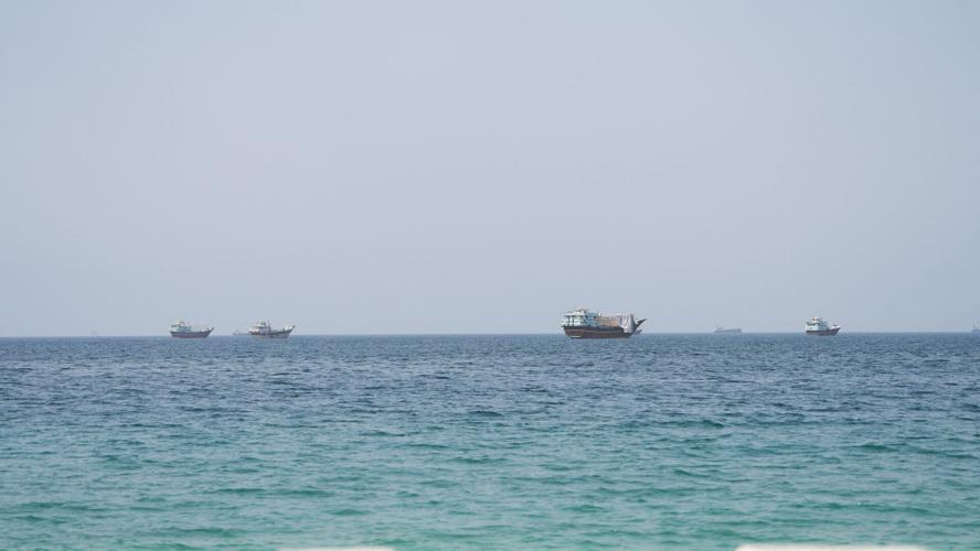 Vessels near the Strait of Hormuz, as seen from Musandam