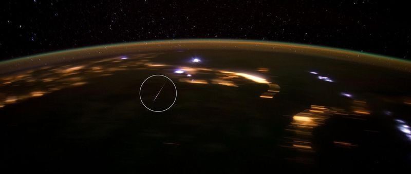 In 2012, Astronaut Don Pettit of the International Space Station trained his video camera on Earth below, capturing the climax of the Lyrid meteor shower.