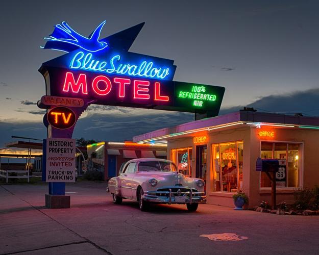 The Blue Swallow Motel on Route 66 in Tucumcari, New Mexico.