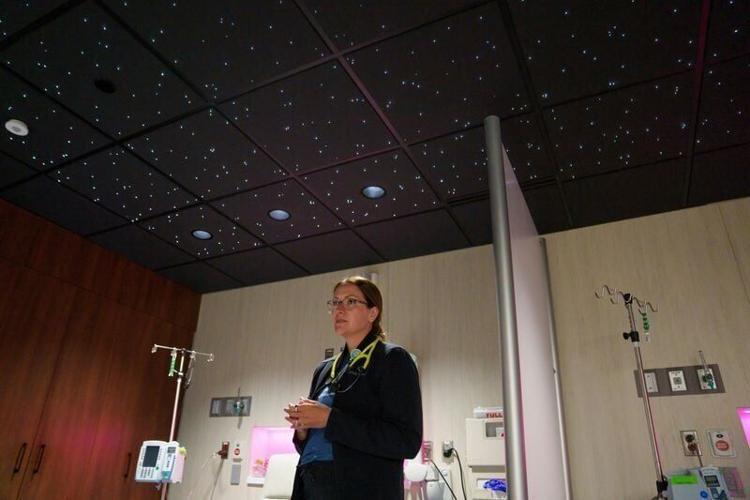Nurse Emmy Benton works at the Tyler Family Cancer Center at Cass Health on Monday, Aug. 3, 2026, in Atlantic.